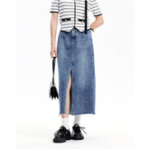 Women's Split Midi Denim Skirt